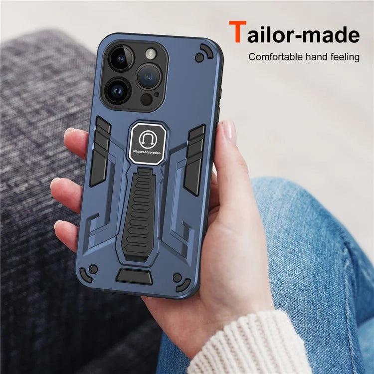 For iPhone 14 Pro Kickstand Phone Cover TPU + PC Combination Protective Case