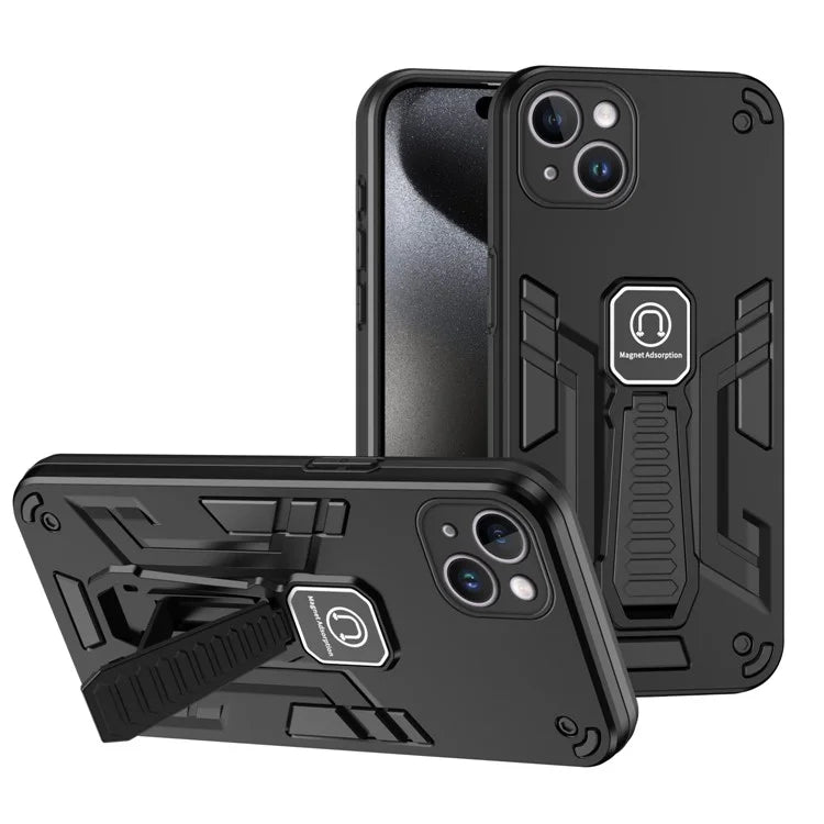 For iPhone 14 Plus Kickstand Case Double Protection Phone Cover Work with Magnetic Car Mount