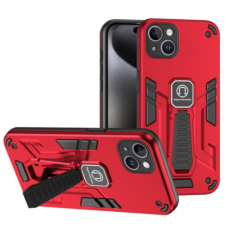 For iPhone 14 Plus Kickstand Case Double Protection Phone Cover Work with Magnetic Car Mount