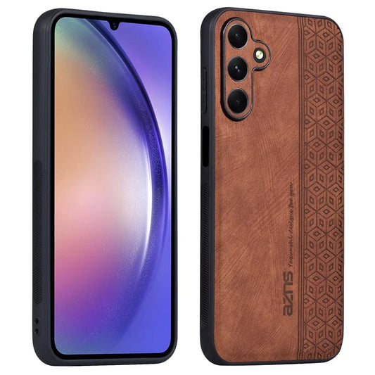 AZNS For Samsung Galaxy A25 5G (Global) (161.0 x 76.5 x 8.3mm) Case PU Leather Coated TPU Anti-slip Back Shell