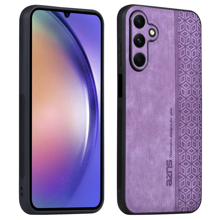AZNS For Samsung Galaxy A25 5G (Global) (161.0 x 76.5 x 8.3mm) Case PU Leather Coated TPU Anti-slip Back Shell