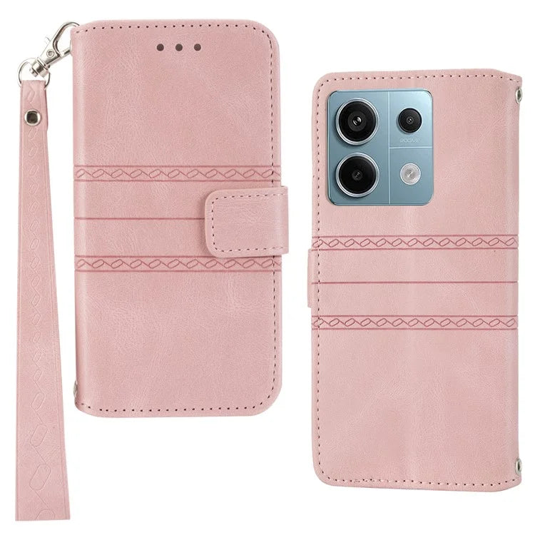 For Xiaomi Redmi Note 13 5G Case Anti-scratch Imprinted PU Leather Stand Phone Cover