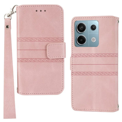 For Xiaomi Redmi Note 13 5G Case Anti-scratch Imprinted PU Leather Stand Phone Cover