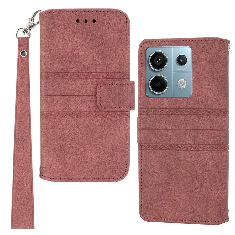 For Xiaomi Redmi Note 13 5G Case Anti-scratch Imprinted PU Leather Stand Phone Cover