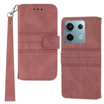 For Xiaomi Redmi Note 13 5G Case Anti-scratch Imprinted PU Leather Stand Phone Cover
