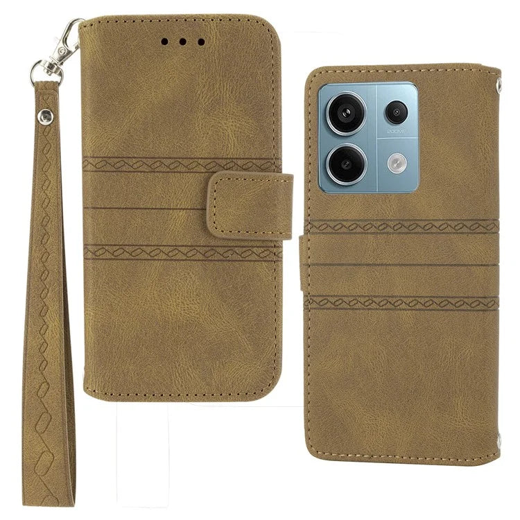 For Xiaomi Redmi Note 13 5G Case Anti-scratch Imprinted PU Leather Stand Phone Cover
