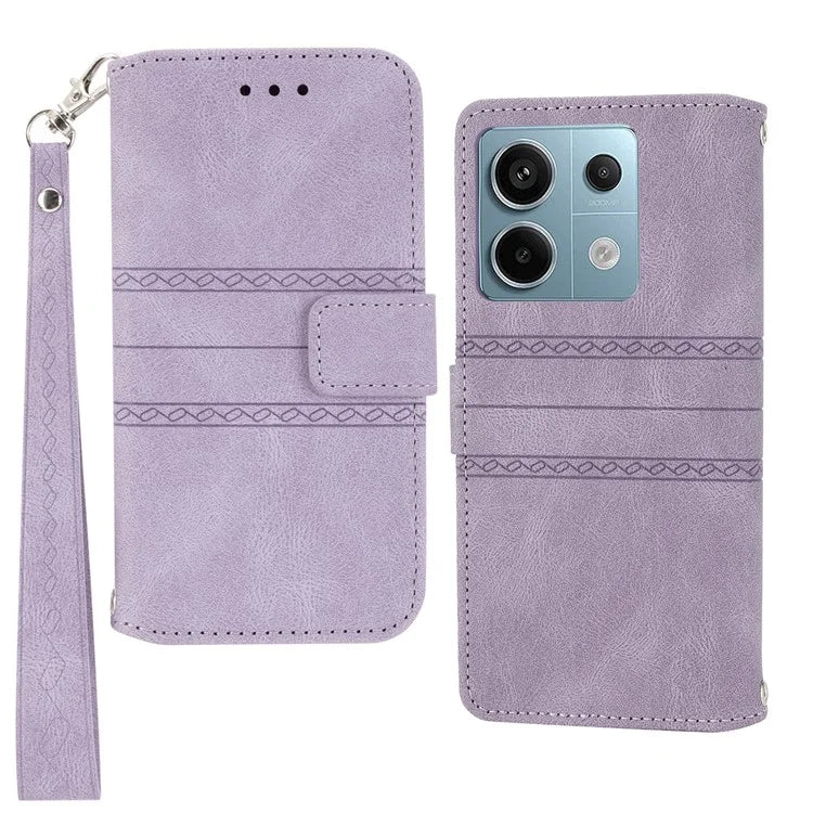 For Xiaomi Redmi Note 13 5G Case Anti-scratch Imprinted PU Leather Stand Phone Cover