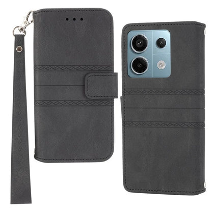 For Xiaomi Redmi Note 13 5G Case Anti-scratch Imprinted PU Leather Stand Phone Cover