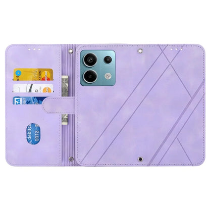 For Xiaomi Redmi Note 13 5G Case with Wrist Strap Imprinted Line Phone Wallet Cover