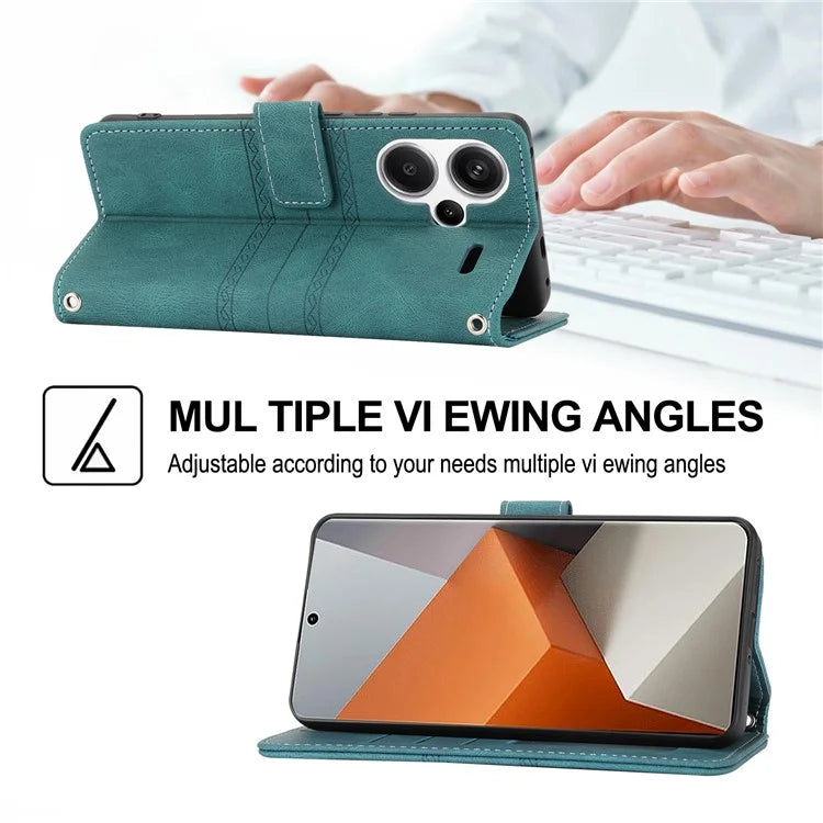 For Xiaomi Redmi Note 13 Pro+ 5G Case Soft PU Leather+TPU Imprinted Phone Cover