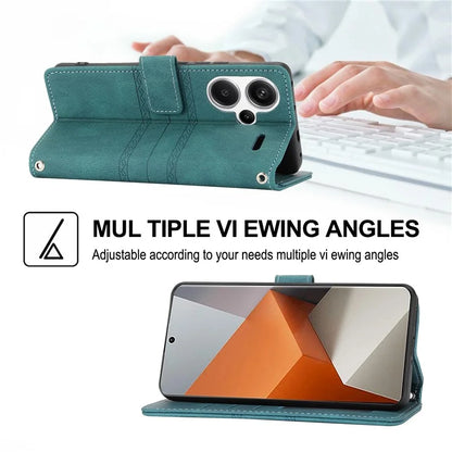 For Xiaomi Redmi Note 13 Pro+ 5G Case Soft PU Leather+TPU Imprinted Phone Cover