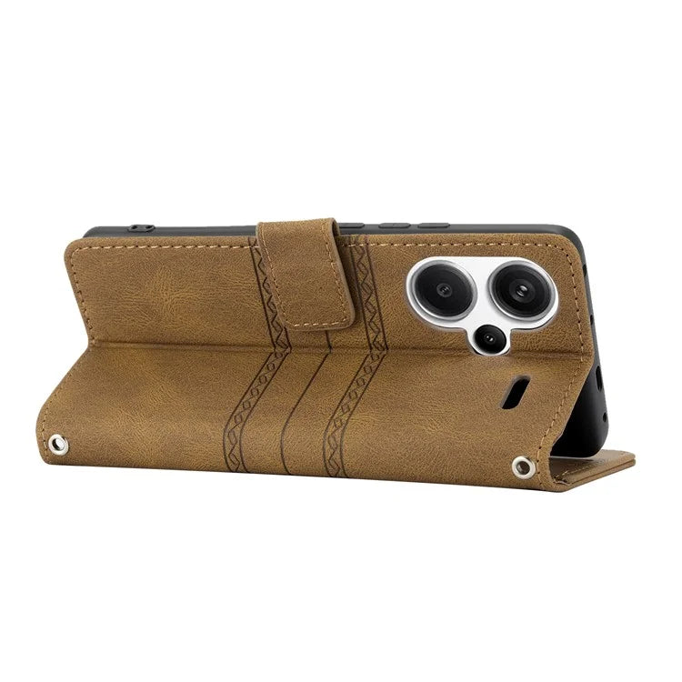 For Xiaomi Redmi Note 13 Pro+ 5G Case Soft PU Leather+TPU Imprinted Phone Cover