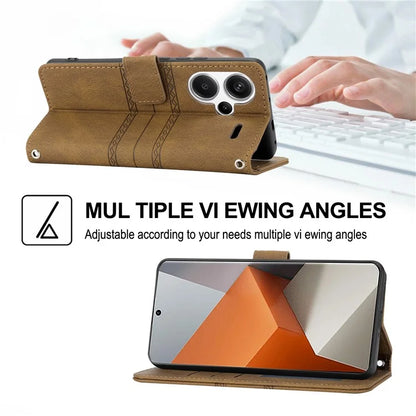 For Xiaomi Redmi Note 13 Pro+ 5G Case Soft PU Leather+TPU Imprinted Phone Cover