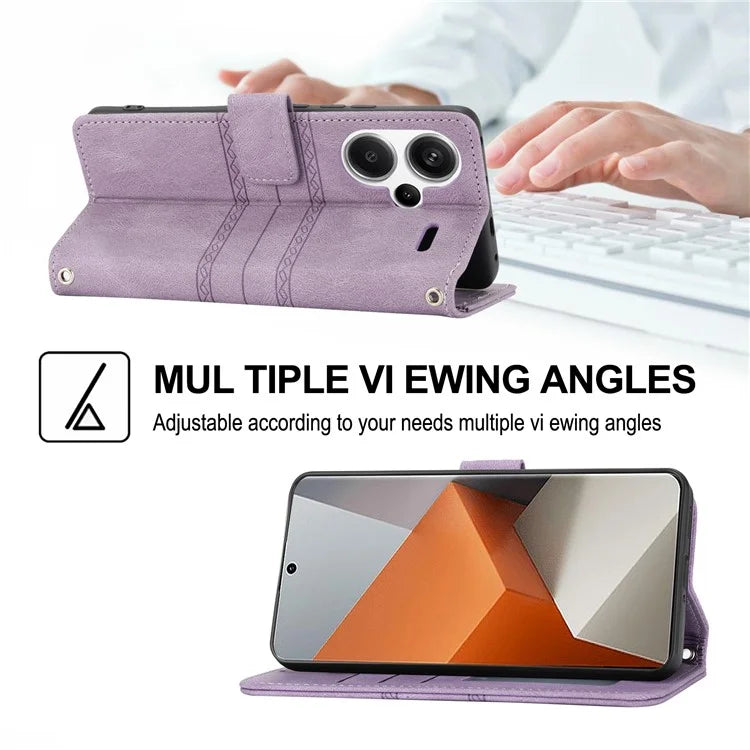 For Xiaomi Redmi Note 13 Pro+ 5G Case Soft PU Leather+TPU Imprinted Phone Cover