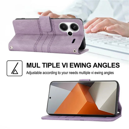 For Xiaomi Redmi Note 13 Pro+ 5G Case Soft PU Leather+TPU Imprinted Phone Cover