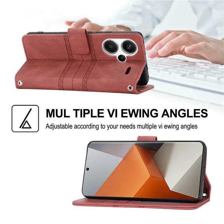 For Xiaomi Redmi Note 13 Pro+ 5G Case Soft PU Leather+TPU Imprinted Phone Cover