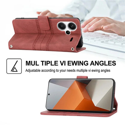 For Xiaomi Redmi Note 13 Pro+ 5G Case Soft PU Leather+TPU Imprinted Phone Cover