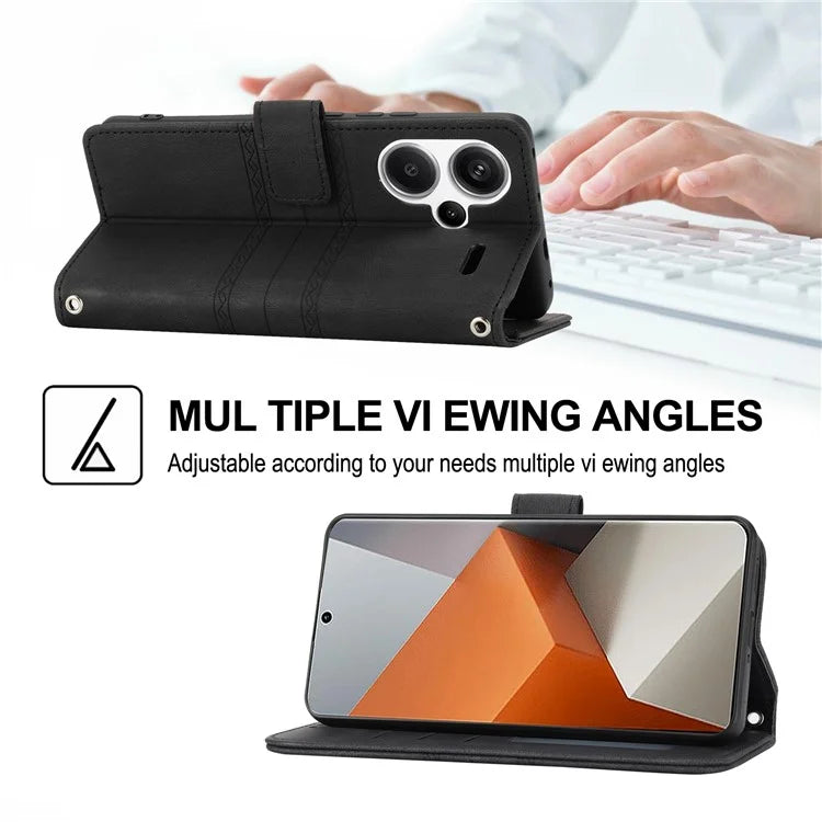 For Xiaomi Redmi Note 13 Pro+ 5G Case Soft PU Leather+TPU Imprinted Phone Cover