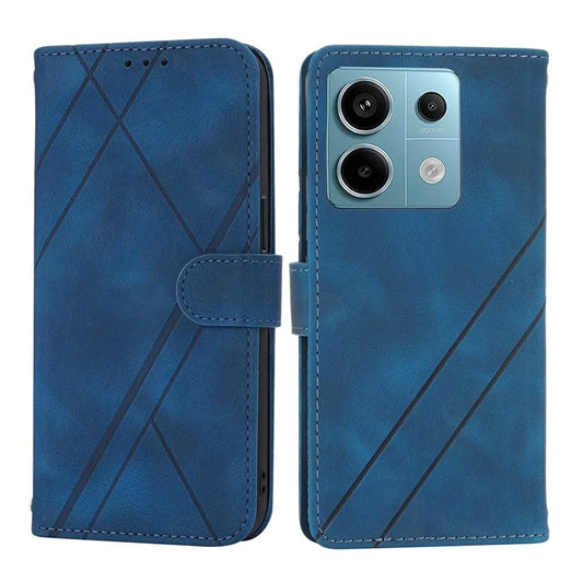 For Xiaomi Redmi Note 13 Pro 5G / Poco X6 5G Wallet Case PU Leather+TPU Phone Cover Imprinted Line