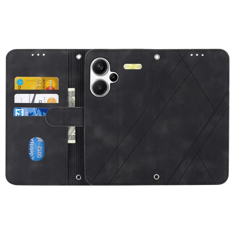 For Xiaomi Redmi Note 13 Pro+ 5G Case Imprinted Line Card Slots Shockproof Phone Cover