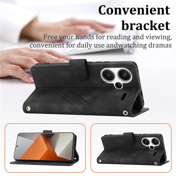 For Xiaomi Redmi Note 13 Pro+ 5G Case Imprinted Line Card Slots Shockproof Phone Cover