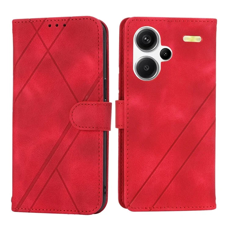 For Xiaomi Redmi Note 13 Pro+ 5G Case Imprinted Line Card Slots Shockproof Phone Cover