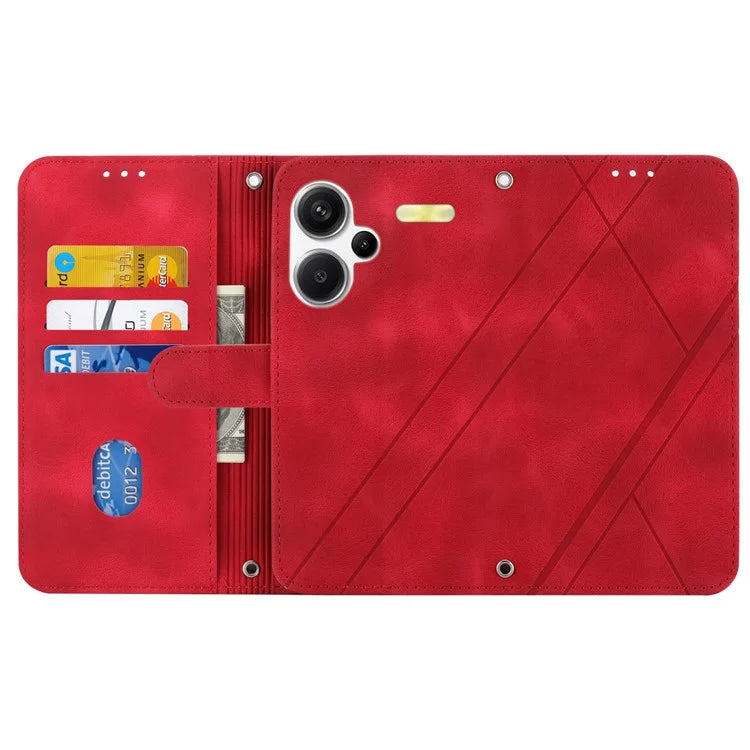 For Xiaomi Redmi Note 13 Pro+ 5G Case Imprinted Line Card Slots Shockproof Phone Cover