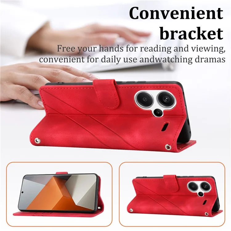 For Xiaomi Redmi Note 13 Pro+ 5G Case Imprinted Line Card Slots Shockproof Phone Cover