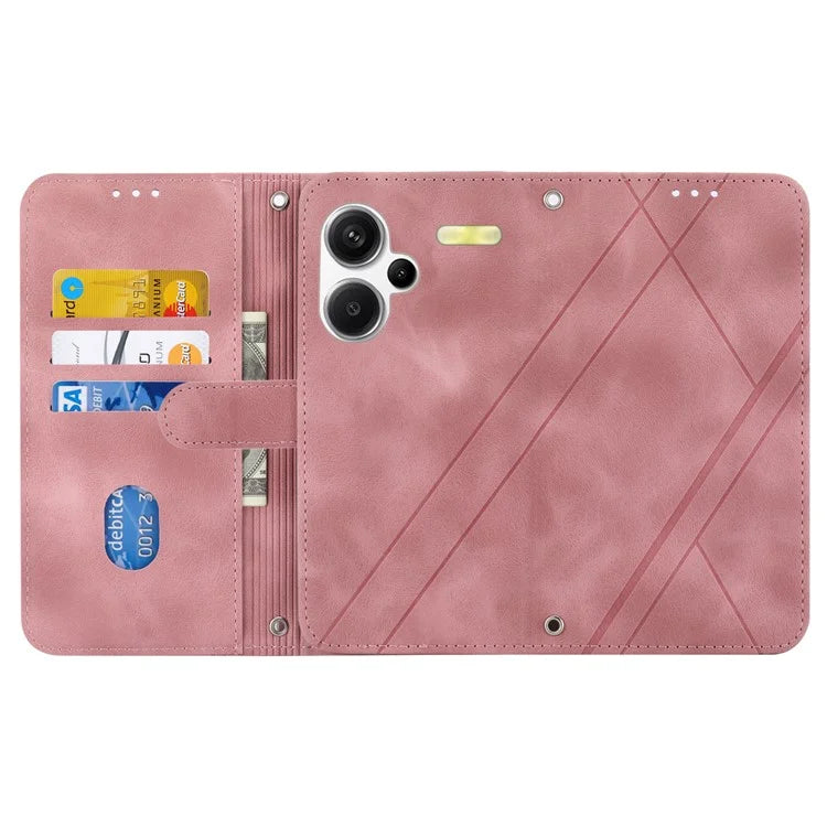 For Xiaomi Redmi Note 13 Pro+ 5G Case Imprinted Line Card Slots Shockproof Phone Cover