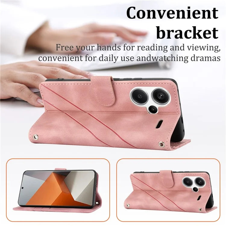 For Xiaomi Redmi Note 13 Pro+ 5G Case Imprinted Line Card Slots Shockproof Phone Cover
