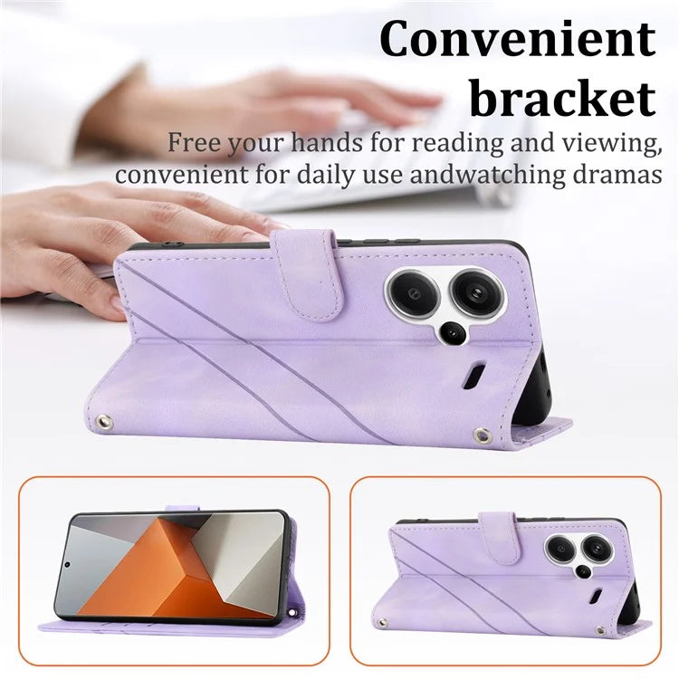 For Xiaomi Redmi Note 13 Pro+ 5G Case Imprinted Line Card Slots Shockproof Phone Cover