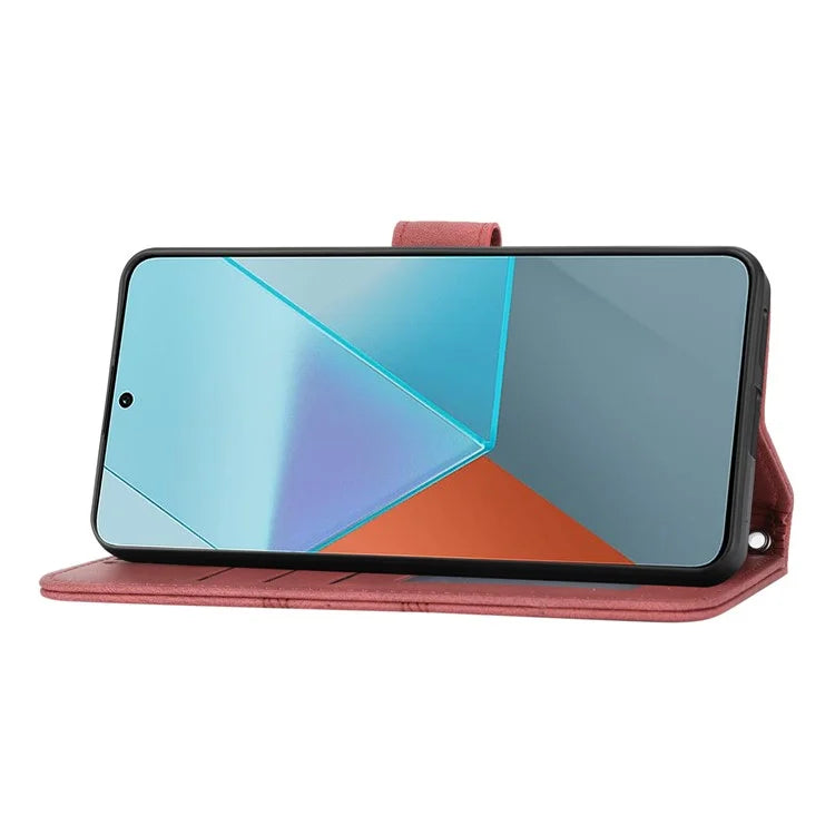 For Xiaomi Redmi Note 13 Pro 5G / Poco X6 5G Cover Soft PU Leather Imprinted Pattern Phone Case with Hand Strap