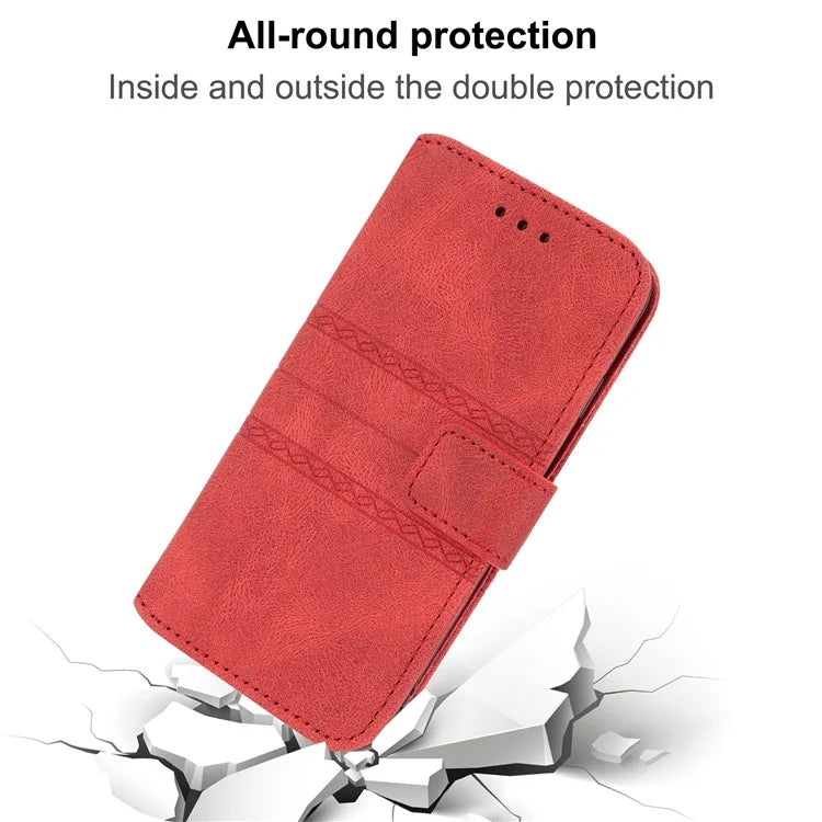 For Xiaomi Redmi Note 13 Pro 5G / Poco X6 5G Cover Soft PU Leather Imprinted Pattern Phone Case with Hand Strap