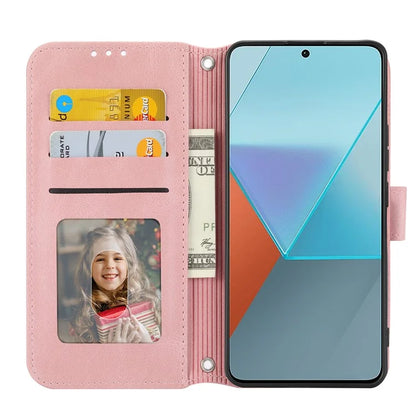For Xiaomi Redmi Note 13 Pro 5G / Poco X6 5G Cover Soft PU Leather Imprinted Pattern Phone Case with Hand Strap