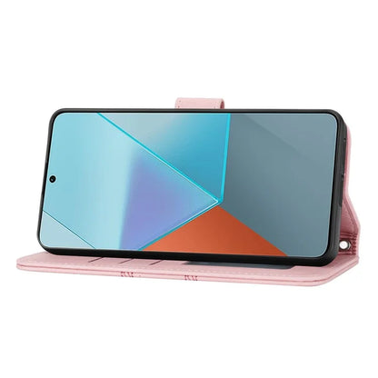 For Xiaomi Redmi Note 13 Pro 5G / Poco X6 5G Cover Soft PU Leather Imprinted Pattern Phone Case with Hand Strap