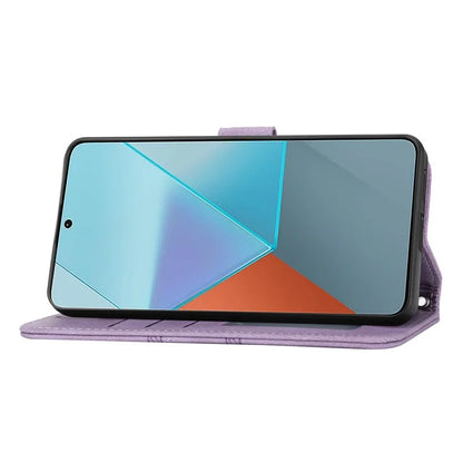 For Xiaomi Redmi Note 13 Pro 5G / Poco X6 5G Cover Soft PU Leather Imprinted Pattern Phone Case with Hand Strap