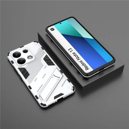 For Xiaomi Redmi Note 13 4G Phone Case Kickstand PC+TPU Drop-proof Back Shell