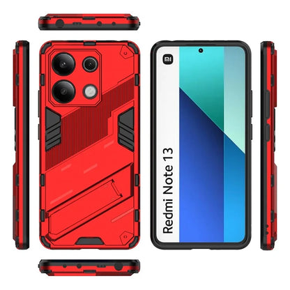For Xiaomi Redmi Note 13 4G Phone Case Kickstand PC+TPU Drop-proof Back Shell