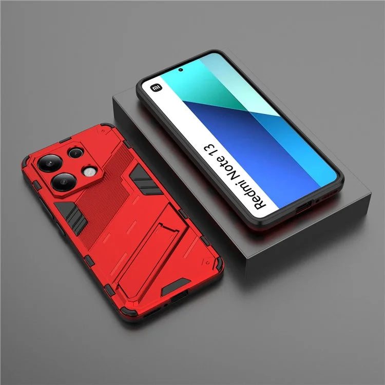 For Xiaomi Redmi Note 13 4G Phone Case Kickstand PC+TPU Drop-proof Back Shell