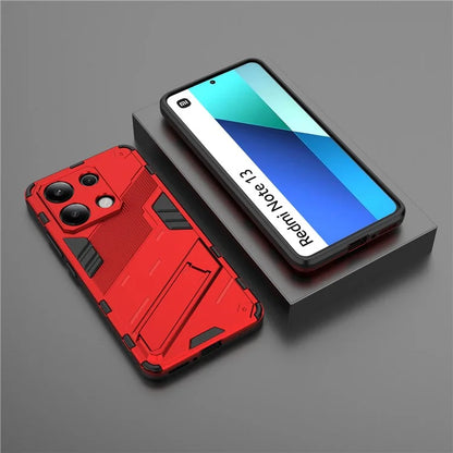 For Xiaomi Redmi Note 13 4G Phone Case Kickstand PC+TPU Drop-proof Back Shell