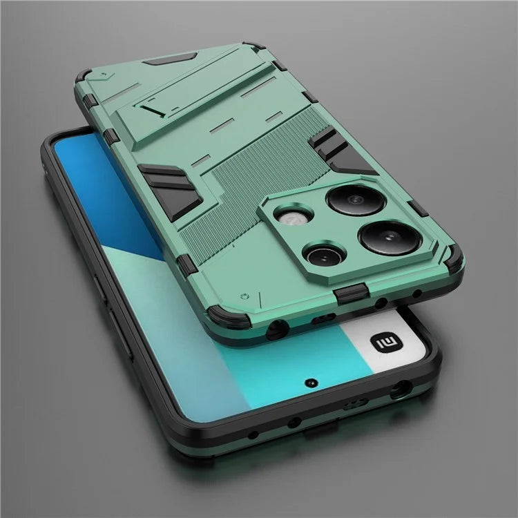 For Xiaomi Redmi Note 13 4G Phone Case Kickstand PC+TPU Drop-proof Back Shell
