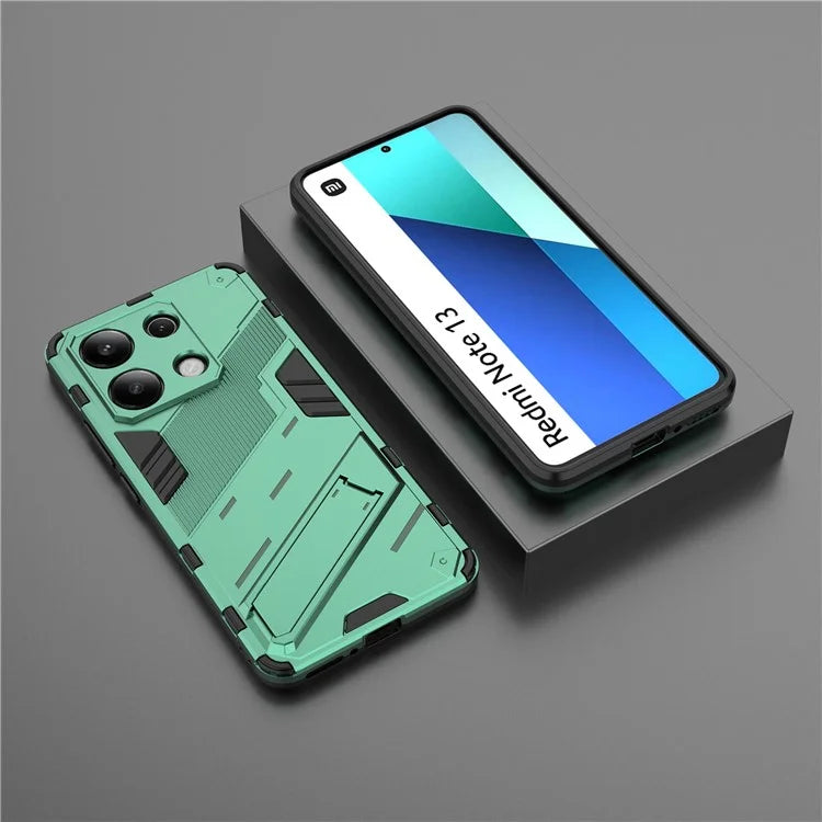 For Xiaomi Redmi Note 13 4G Phone Case Kickstand PC+TPU Drop-proof Back Shell