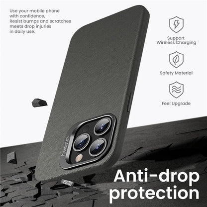 For iPhone 14 Pro Case Scratch-proof TPU+PC Phone Cover with Lens Frame Kickstand