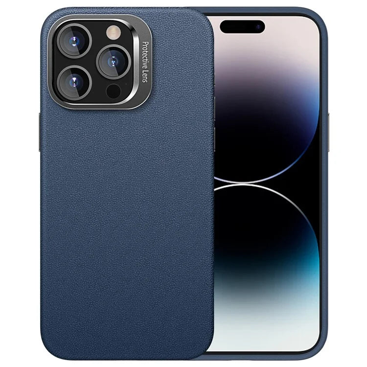 For iPhone 14 Pro Case Scratch-proof TPU+PC Phone Cover with Lens Frame Kickstand