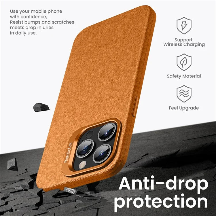For iPhone 14 Pro Case Scratch-proof TPU+PC Phone Cover with Lens Frame Kickstand