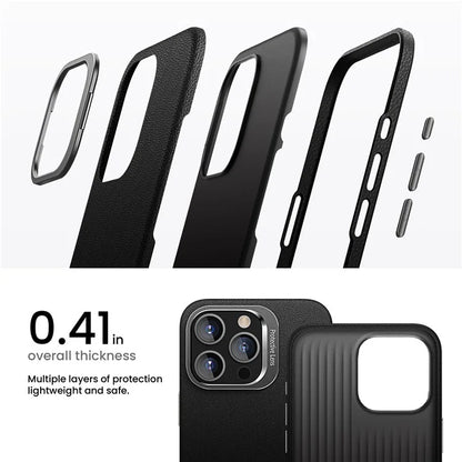 For iPhone 15 Pro Max Back Case TPU+PC Shock Absorbing Kickstand Phone Shell