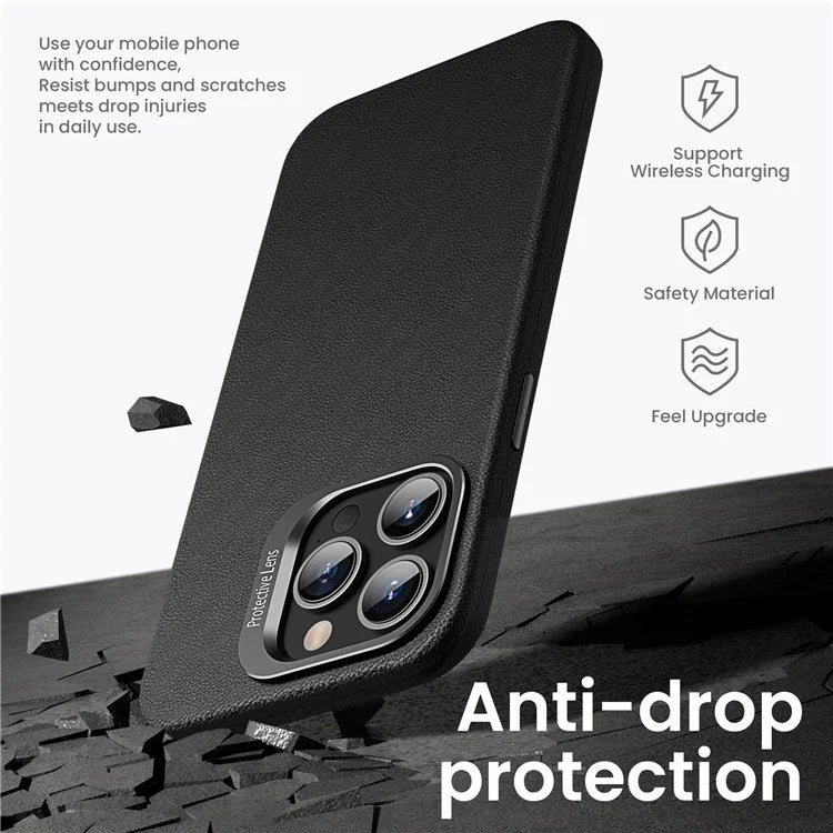 For iPhone 15 Pro Max Back Case TPU+PC Shock Absorbing Kickstand Phone Shell
