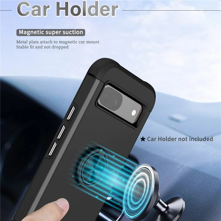 For Google Pixel 8a Case PC+TPU Slim-Fit Phone Back Cover Support Magnet Mount