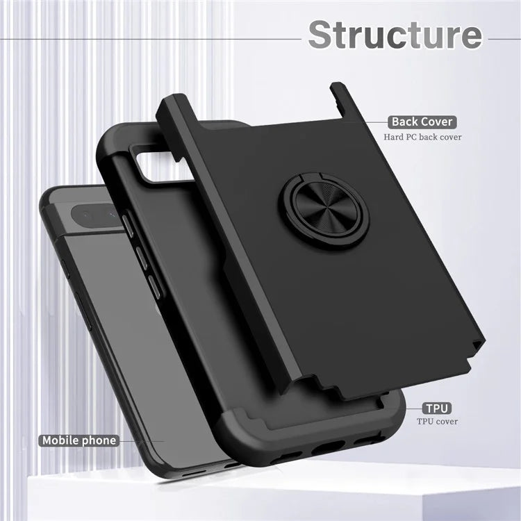 For Google Pixel 8a Case PC+TPU Slim-Fit Phone Back Cover Support Magnet Mount