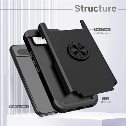 For Google Pixel 8a Case PC+TPU Slim-Fit Phone Back Cover Support Magnet Mount
